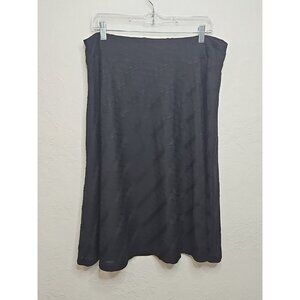 Zac & Rachel Sz Lg Black A-line Midi Skirt Sheer Lined Witchy Fairygrunge Whimsi